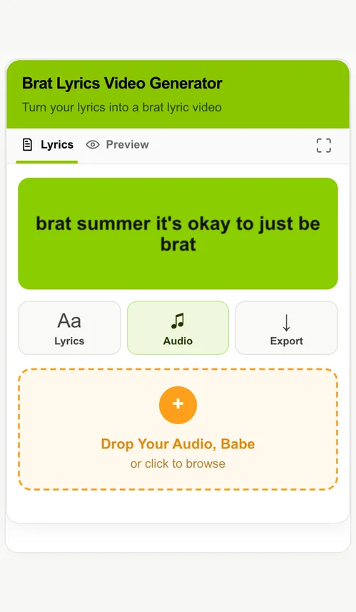 Brat Lyrics Video Generator: langkah menambahkan audio